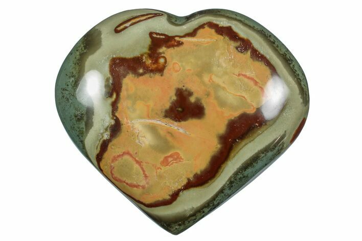 Wide, Polychrome Jasper Heart - Madagascar #239084